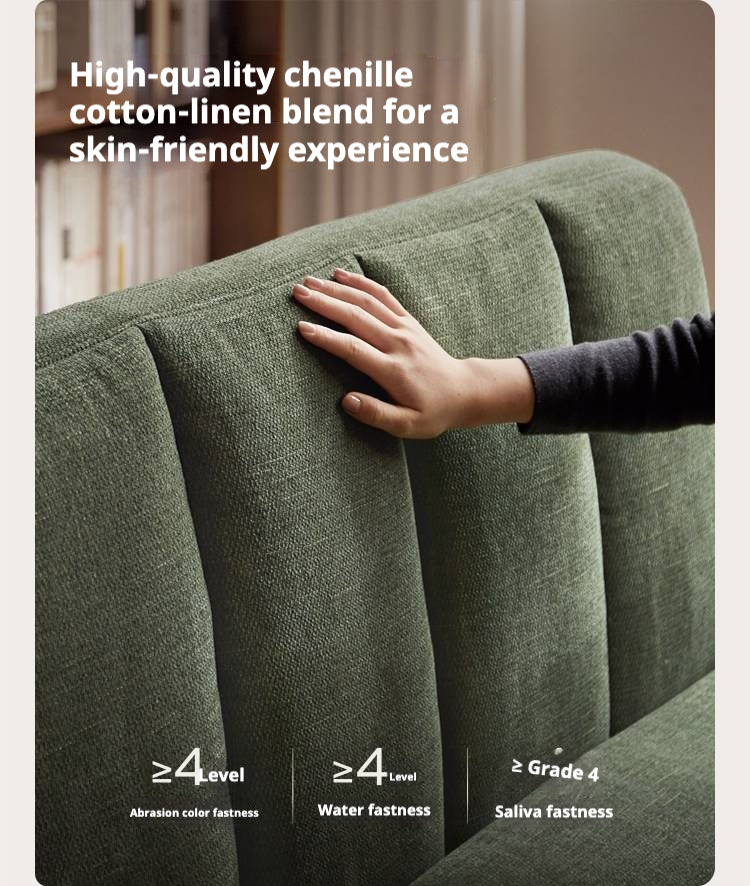 Oak, Ash Solid Wood Sleeper Sofa with Solid Wood Frame and Reclining Backrest