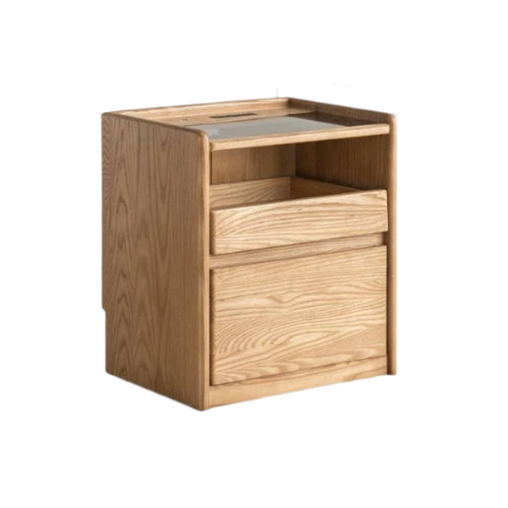 Ash, Oak Solid Wood Modern Nightstand