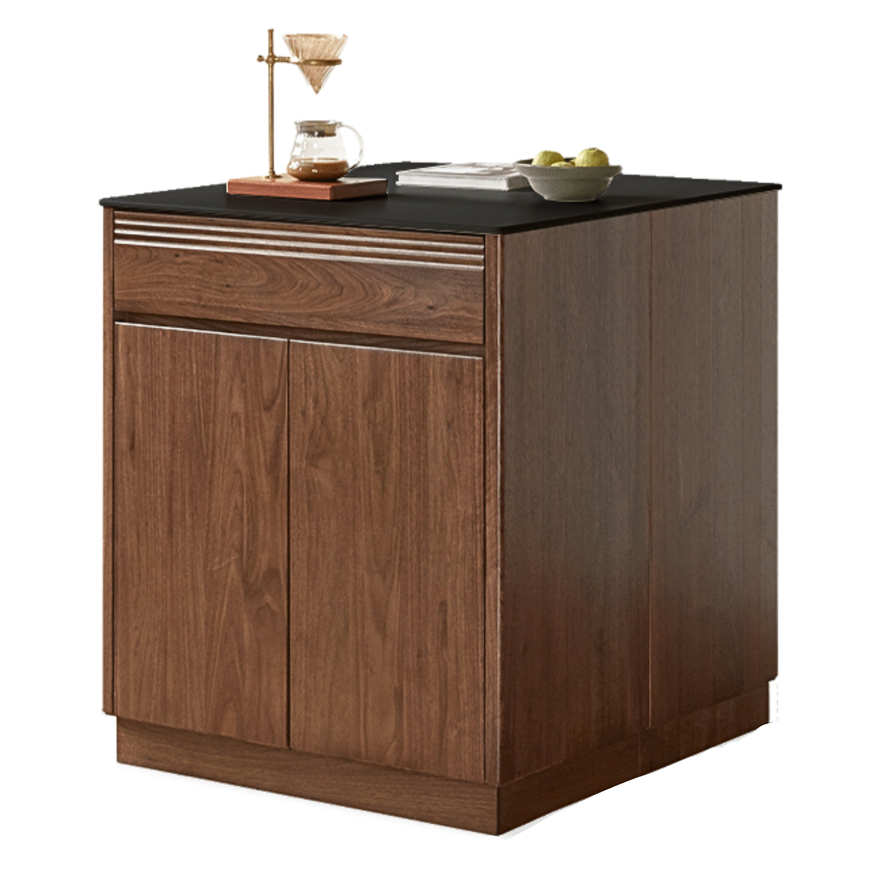 Black Walnut, Oak Solid Wood Island Light Luxury Sideboard,