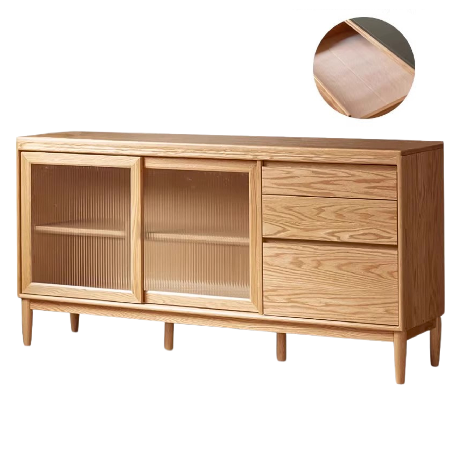 Oak Solid Wood Large Capacity Storage Sideboard,