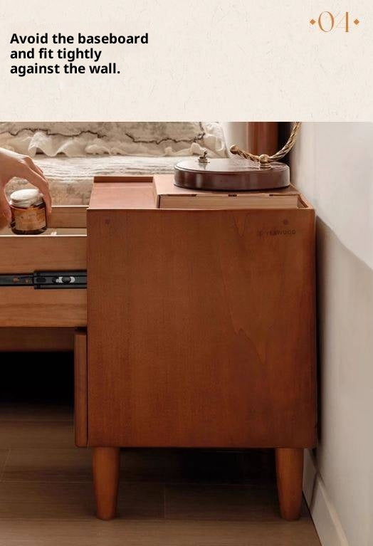 Poplar Solid Wood French Antique Style Nightstand