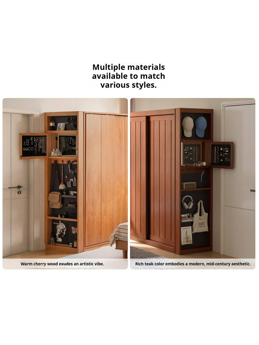 Oak, Cherry Solid Wood Corner Wardrobe