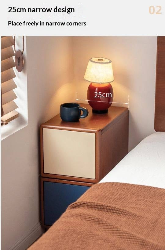 Poplar Solid Wood Nightstand Bauhaus Style