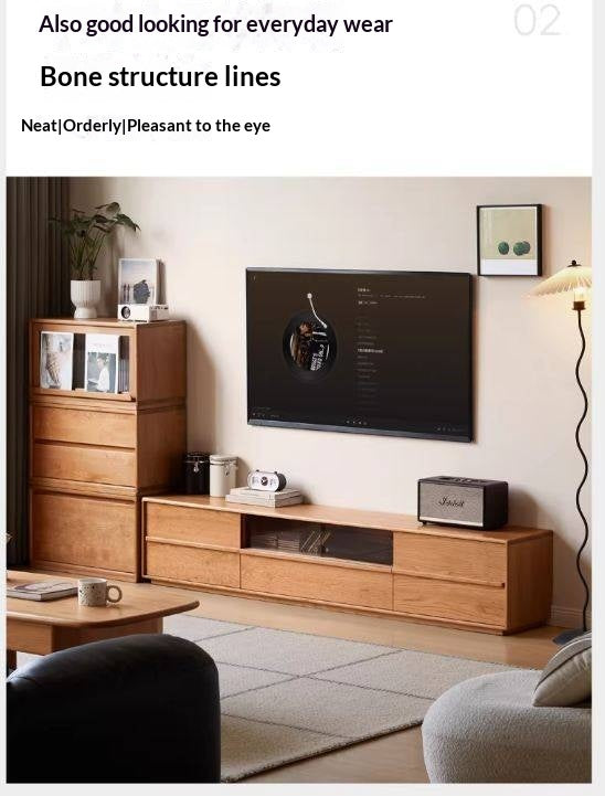 Cherry Solid Wood Modern Simple Floor TV Stand
