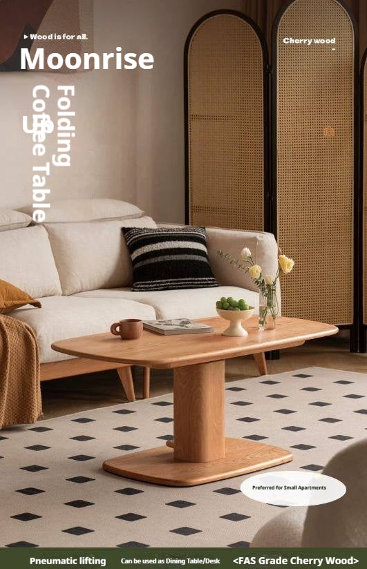 Cherry Solid Wood Dual-Purpose Modern Lift Coffee Table