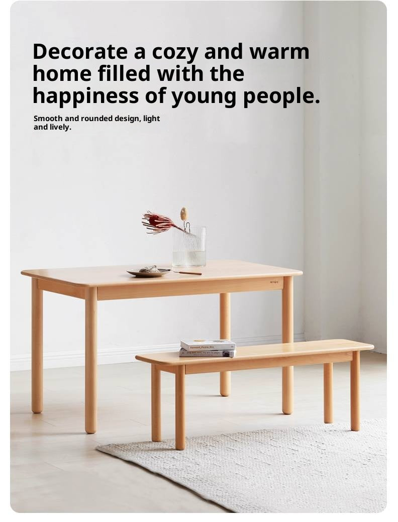 European Beech Wood Modern Long Bench