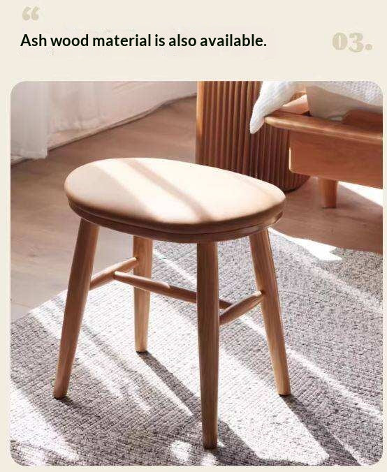 Ash, Cherry Solid Wood Dressing Stool