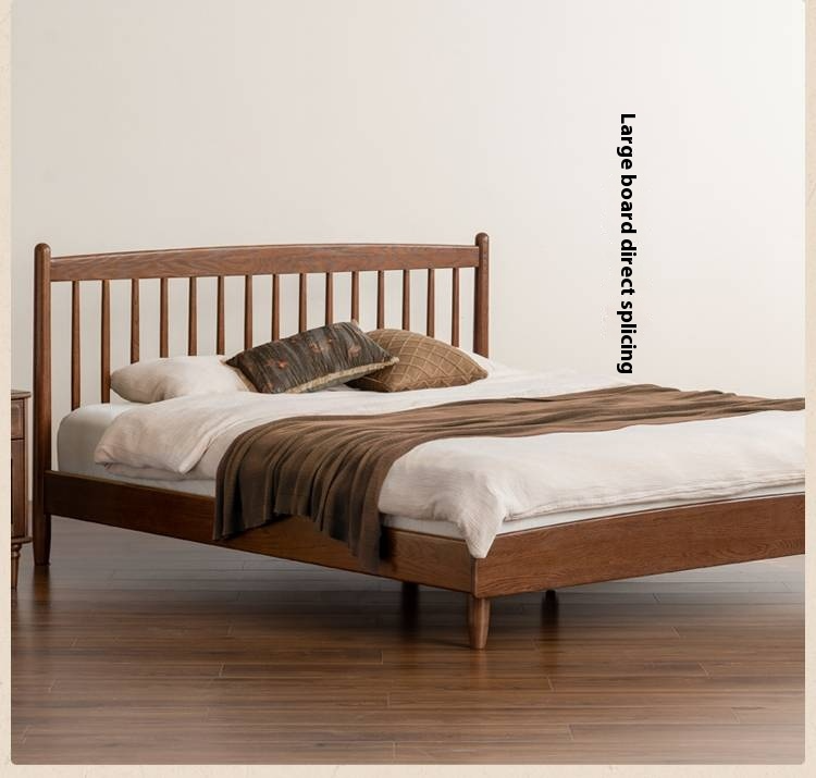 Oak Solid Wood Modern Simple Bed