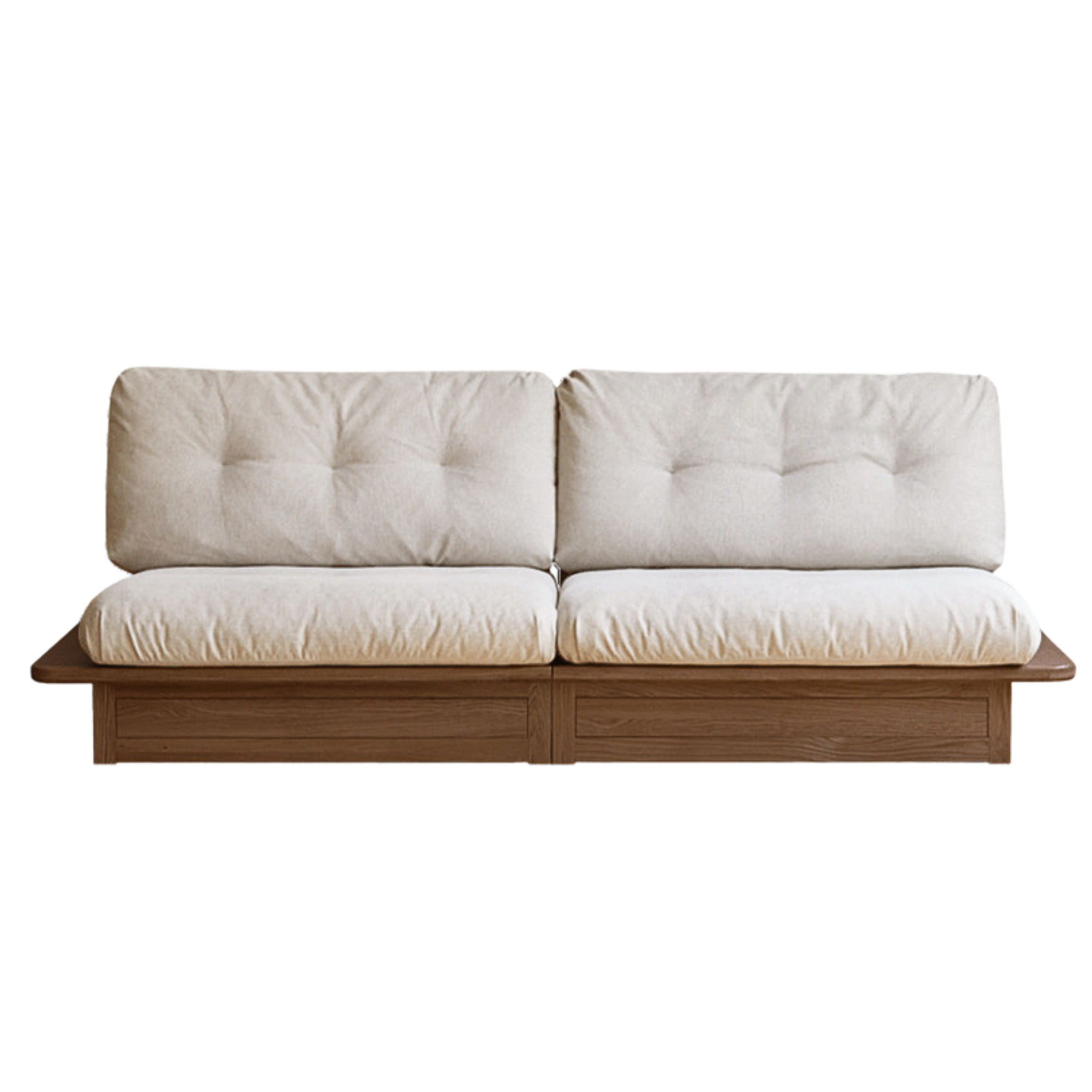 Oak Solid Wood Fabric Storage Sofa: