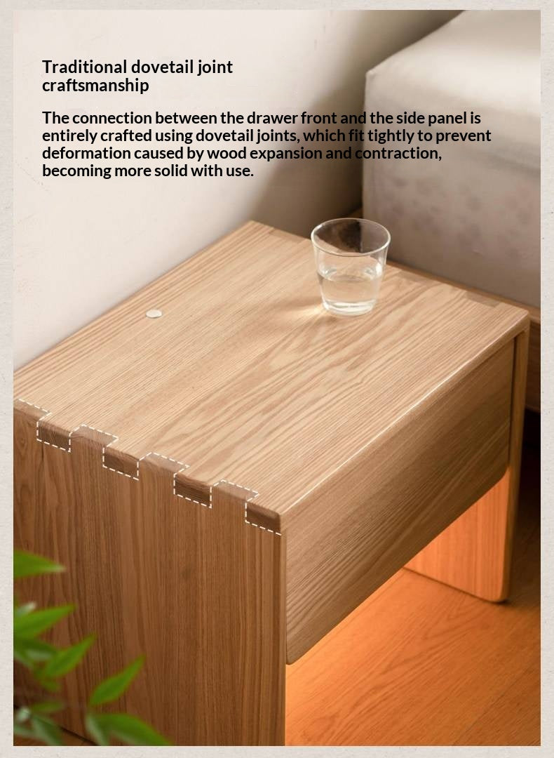 Ash Solid Wood Smart Modern Nightstand