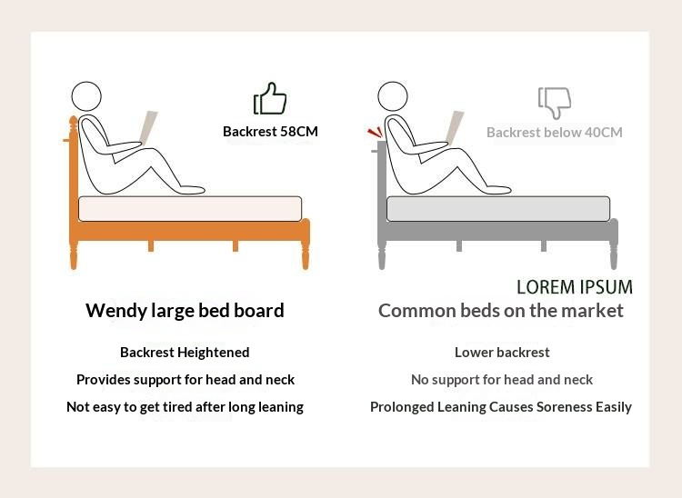 Cherry Solid Wood Bed — French Style Vintage Design