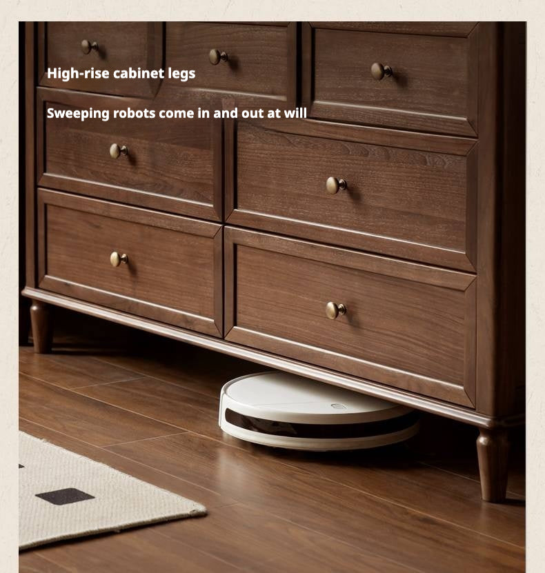 Black Walnut Solid Wood American Retro Chest of Drawers.