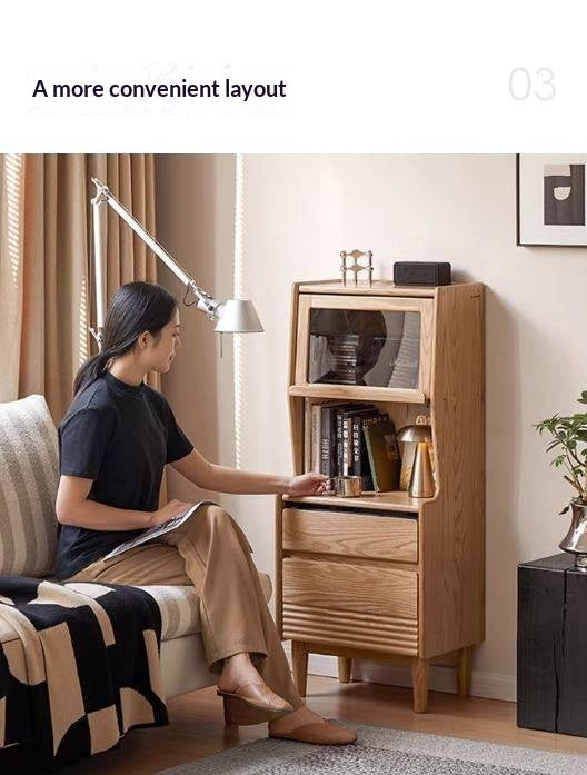 Oak Solid Wood Modern Style Side Cabinet