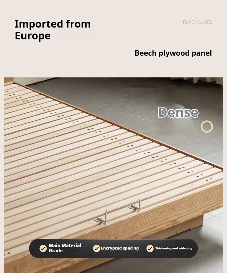 Ash Solid Wood Electric Storage Box Bed — Modern Minimalist Design