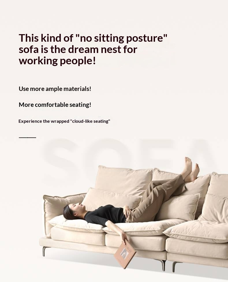 High-Back Modern Fabric Sofa with Scratch-Resistant Upholstery