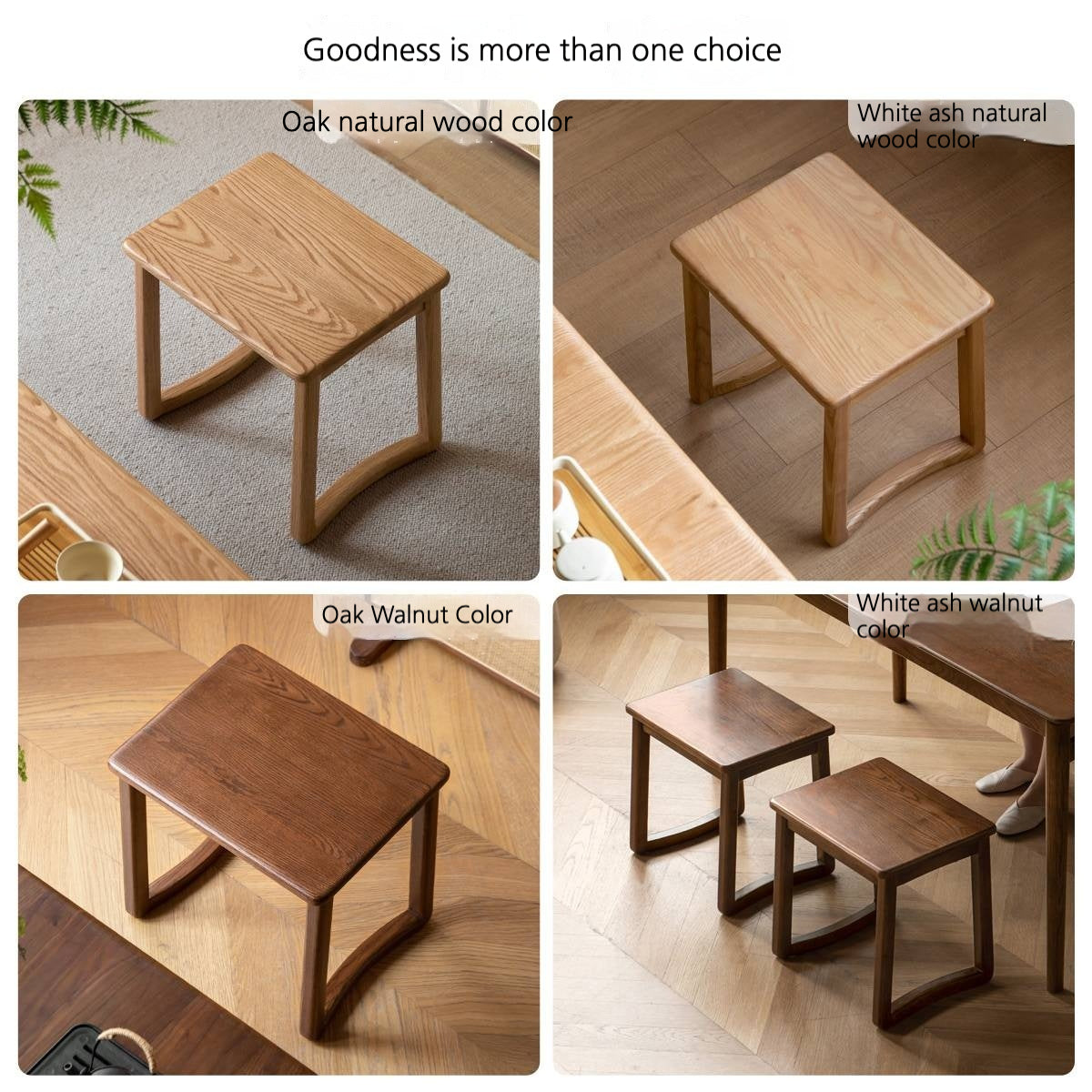 Ash, Oak Solid Wood Modern and Simple Style Tea Stool