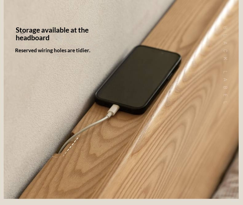 Ash Solid Wood Electric Storage Box Bed — Modern Minimalist Design