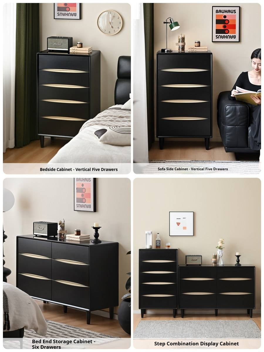 Solid Rubberwood Modern Drawer Cabinet.