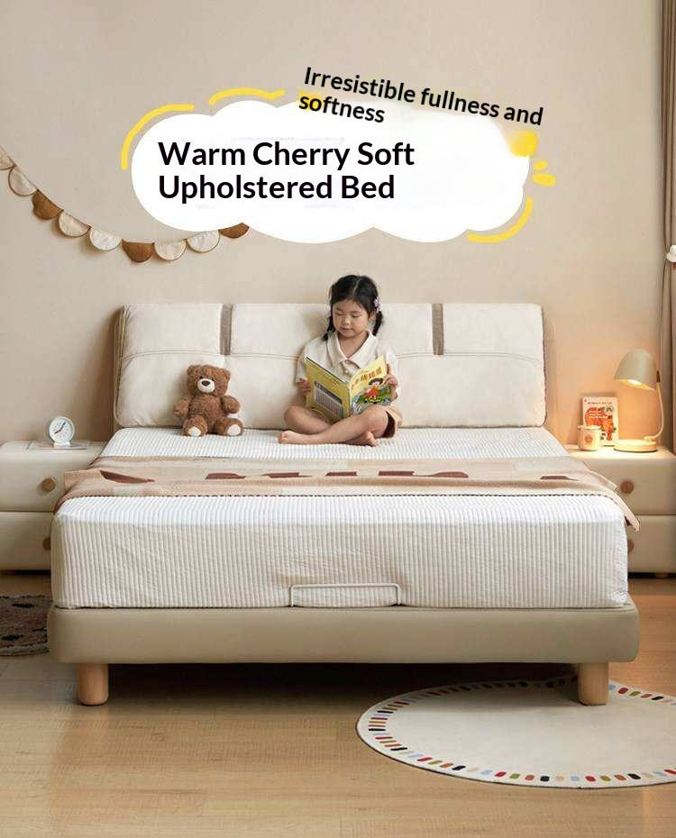 Kids Upholstered Montessori Platform Bed with Removable Washable Cover