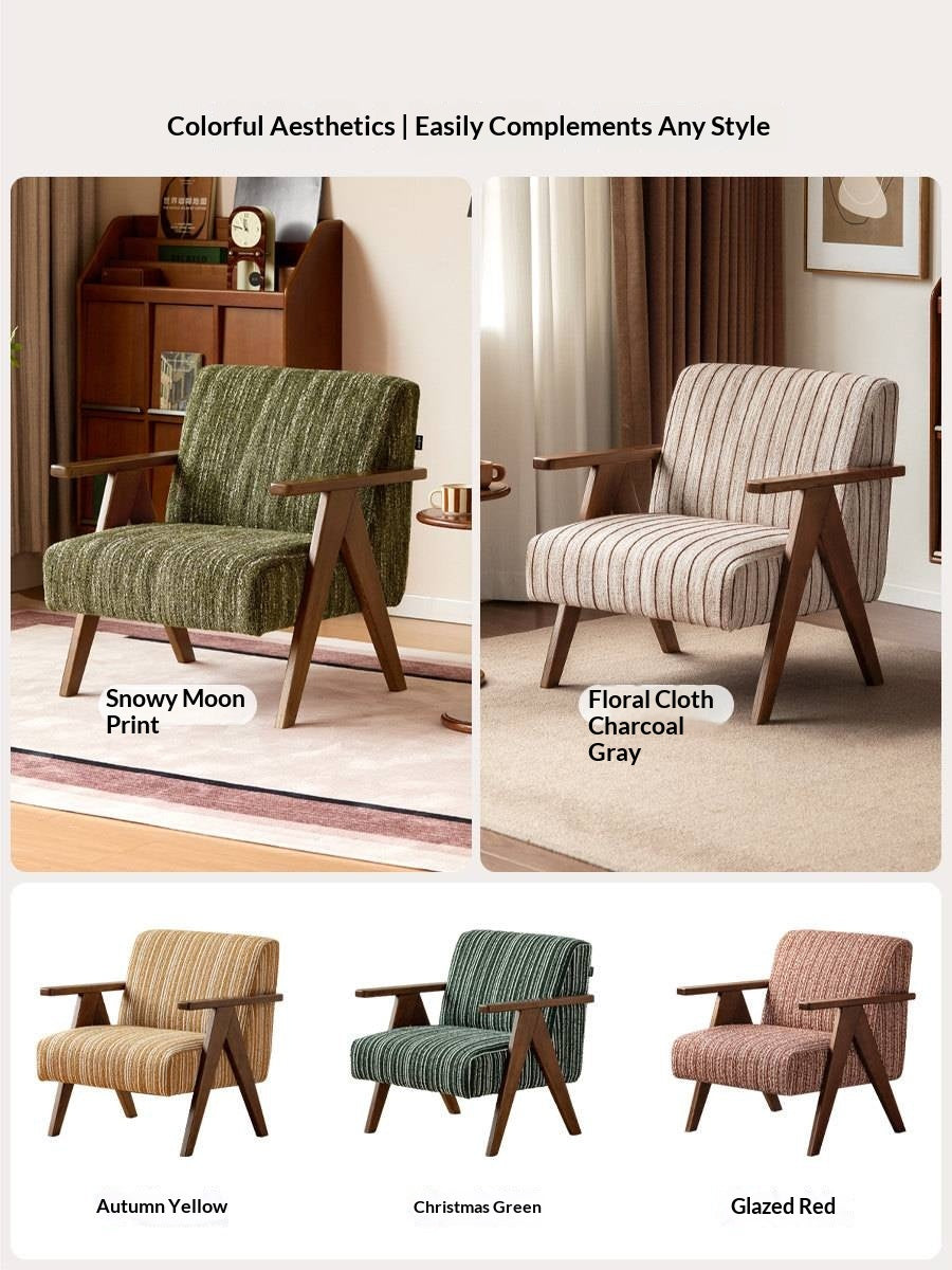 Ash solid wood Geometric Frame Lounge Chair