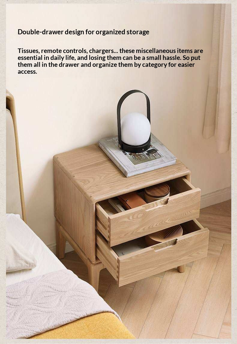Ash Solid Wood Modern Nordic Style Nightstand