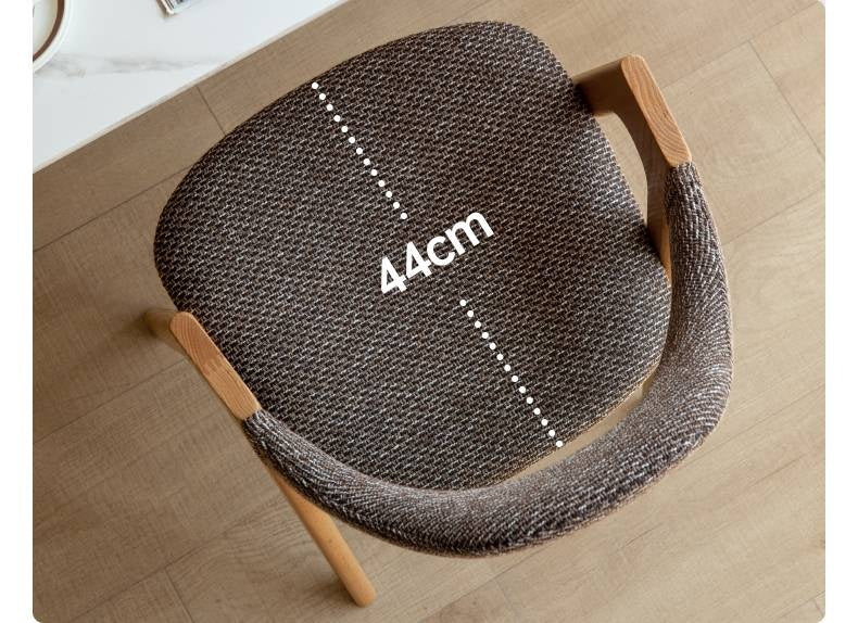 Black Walnut, Oak, Solid Rubberwood Chair with Soft Fabric/Leather Back