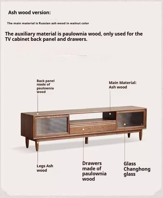 Ash Solid Wood Modern Minimalist TV Stand