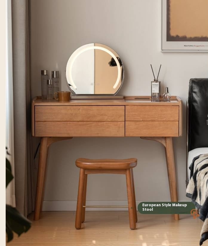 Cherry Solid Wood Retro Style Dressing Table