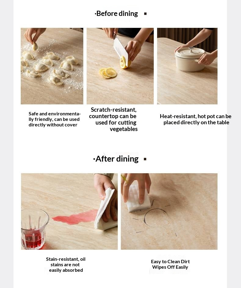 Cherry Solid Wood Retro Rock Board Dining Table