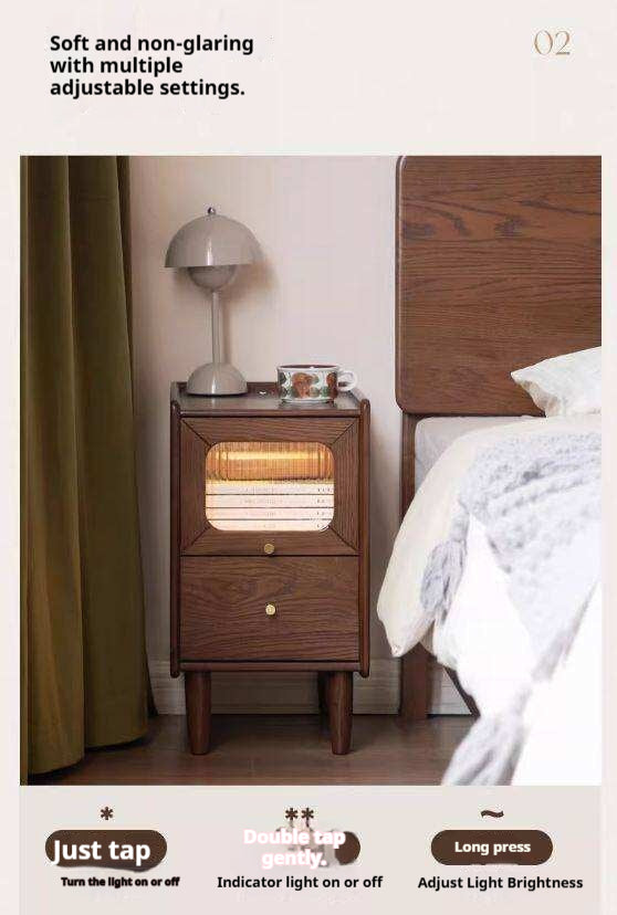 Solid Longan Hardwood, Oak Solid Wood Modern Style Nightstand