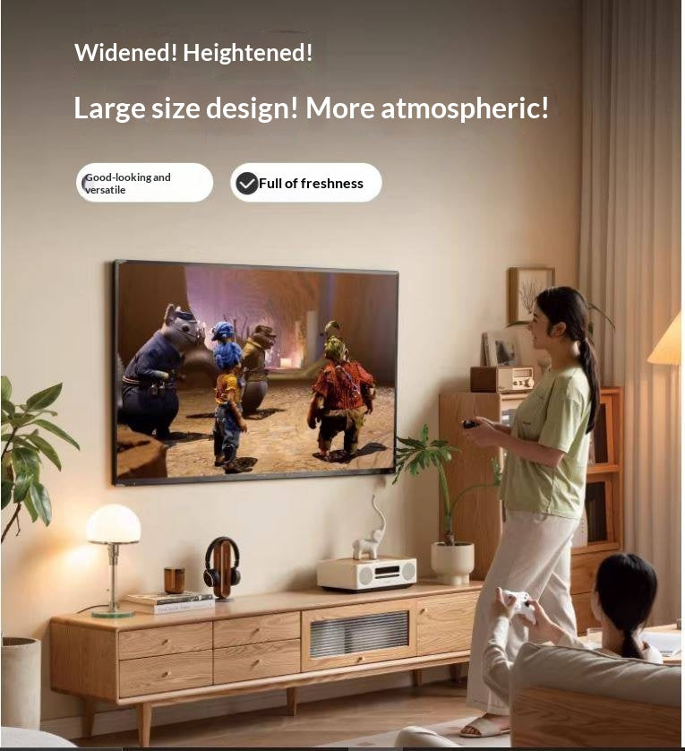 Oak Solid Wood Flip Door TV Cabinet.