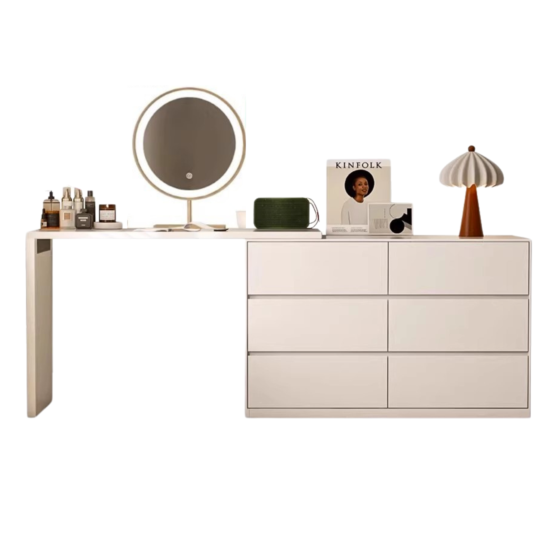 Poplar Solid Wood Modern White Dressing Table