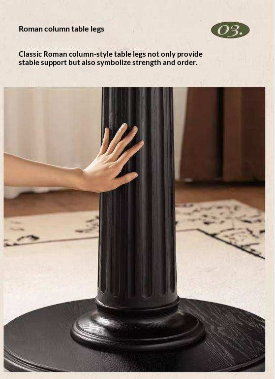 Black Walnut Solid Wood American Retro Round Dining Table