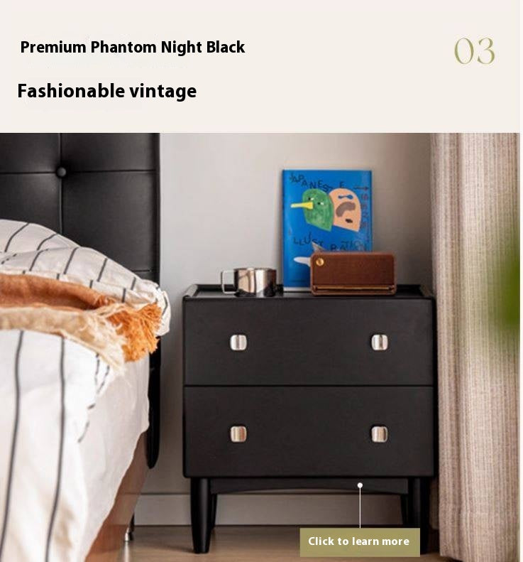 Solid Rubberwood Modern Nightstand