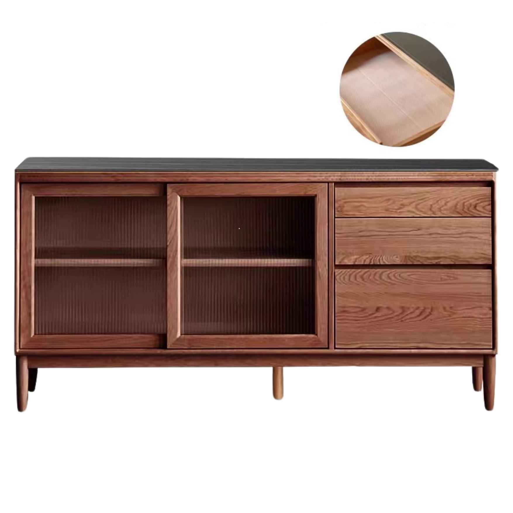 Oak Solid Wood Large Capacity Storage Sideboard,