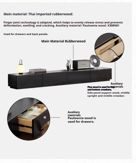 Solid RubberWood Floor Storage TV Cabinet.