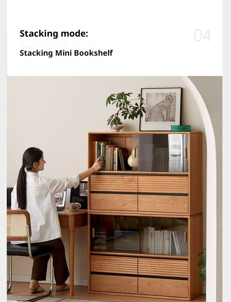 Cherry Solid Wood Floor Standing Bookcase