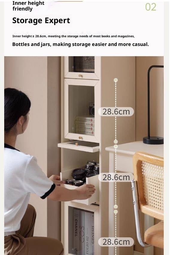 Solid Rubberwood Cream-Style Bookcase