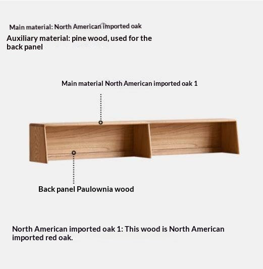 Oak Solid Wood Desktop Storage Rack Hutch Top Organizer