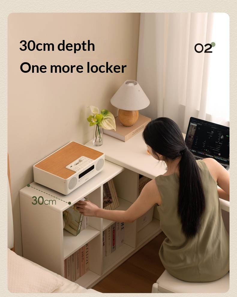 Rubberwood Solid Wood Cream Style Office Desk