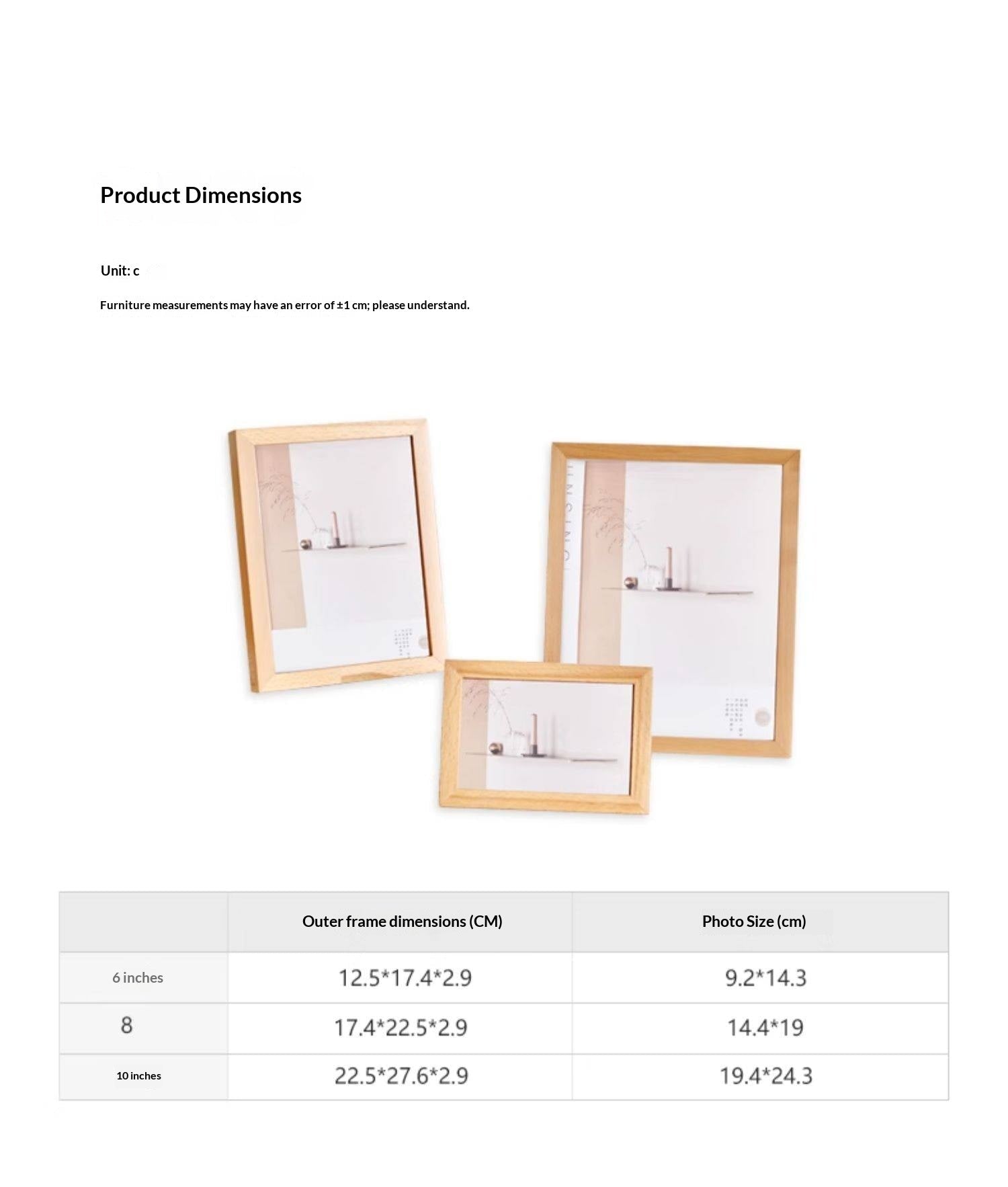 Beech, Black Walnut Solid Wood Nordic Freeze Frame Photo