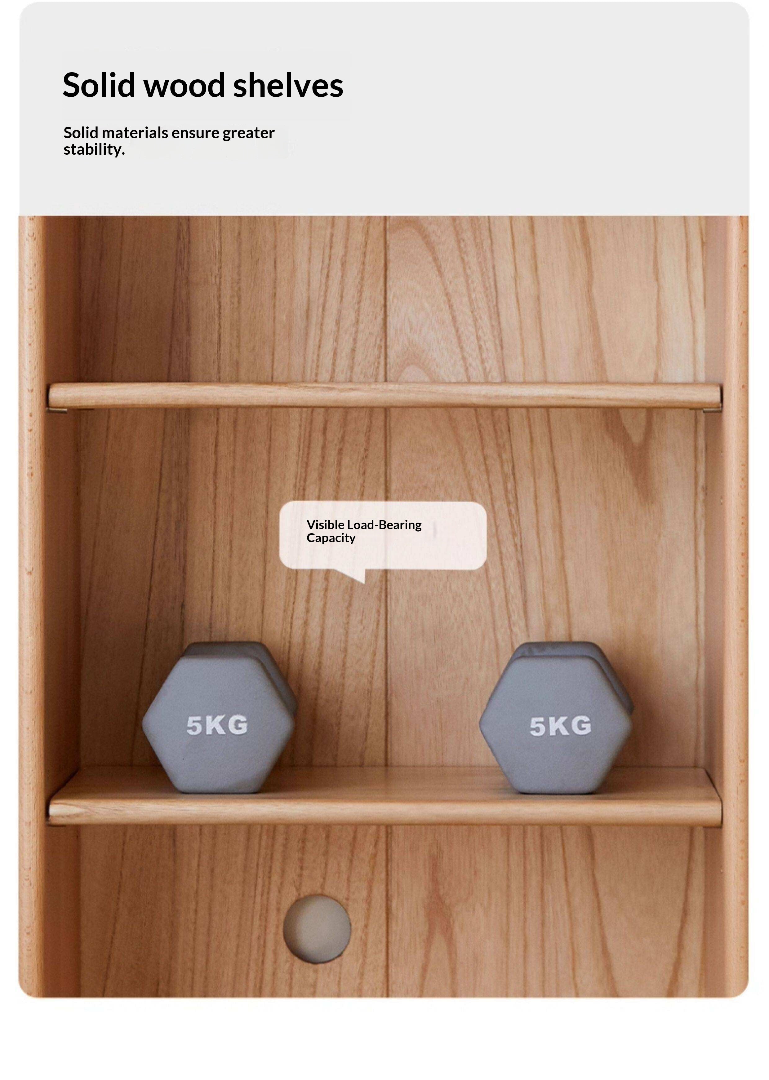 Beech Solid Wood Bookshelf Combination, Open Storage Cabinet