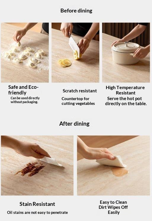 Oak Solid Wood Modern Cave Stone Rock Plate Dining Table