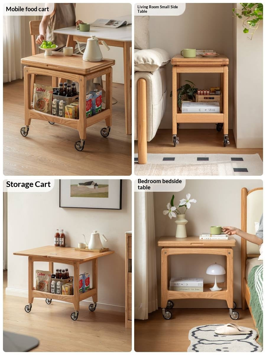 Oak Solid Wood Folding Side Table