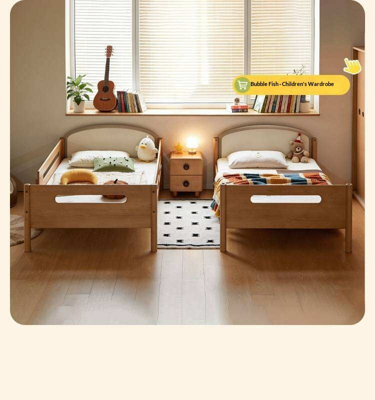 Beech Solid Wood Compact Bunk Bed, Suitable for Adults and Children