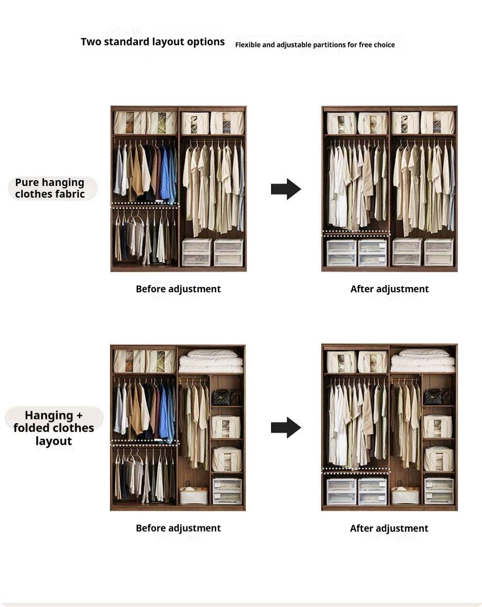 Oak Solid Wood Sliding Door Wardrobe.