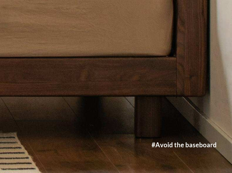 Black Walnut Solid Wood Platform Bed with Grooved Panel Headboard Accent