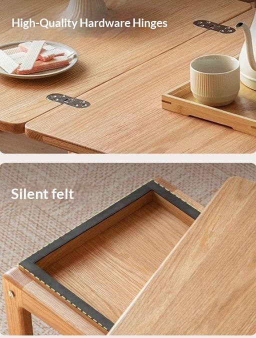 Oak Solid Wood Folding Side Table