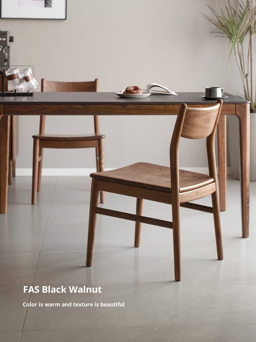 Set 4 Pcs Black, Walnut, Ash, Oak, Beech, Sandalwood Solid Wood Dining Chair