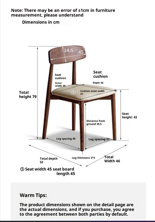 Set 4 pcs Black Walnut, Sandalwood Solid Wood Dining Chair